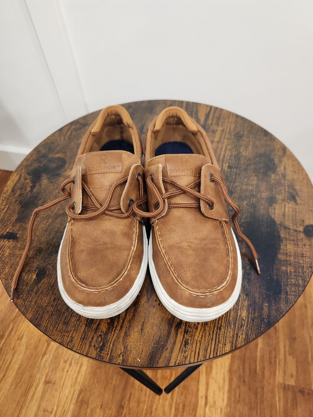 Rockport Kids Tan Brown Moccasin Boat Shoes